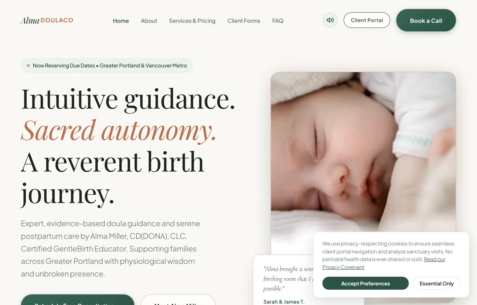 Alma Doula Co. Live Preview