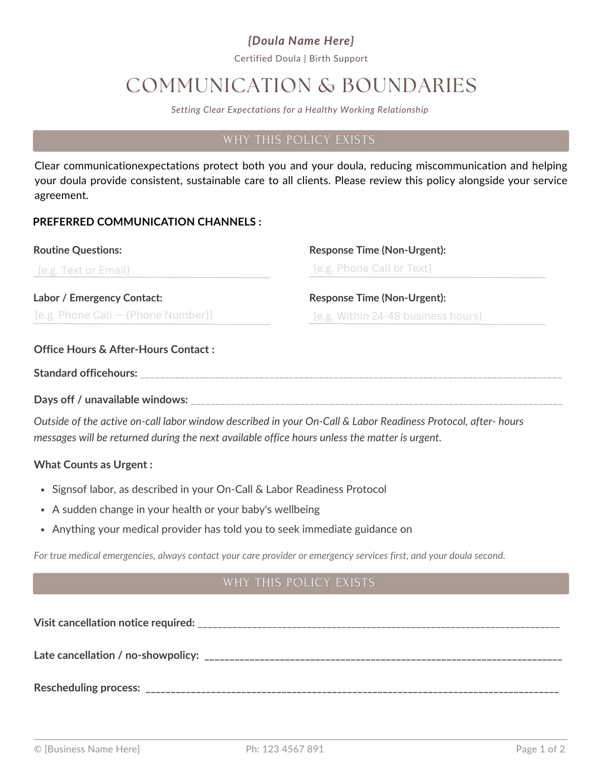 Communication and Boundaries Policy Preview